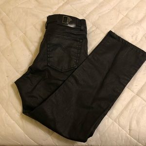 Versace Wax Black Jeans 33 x 30